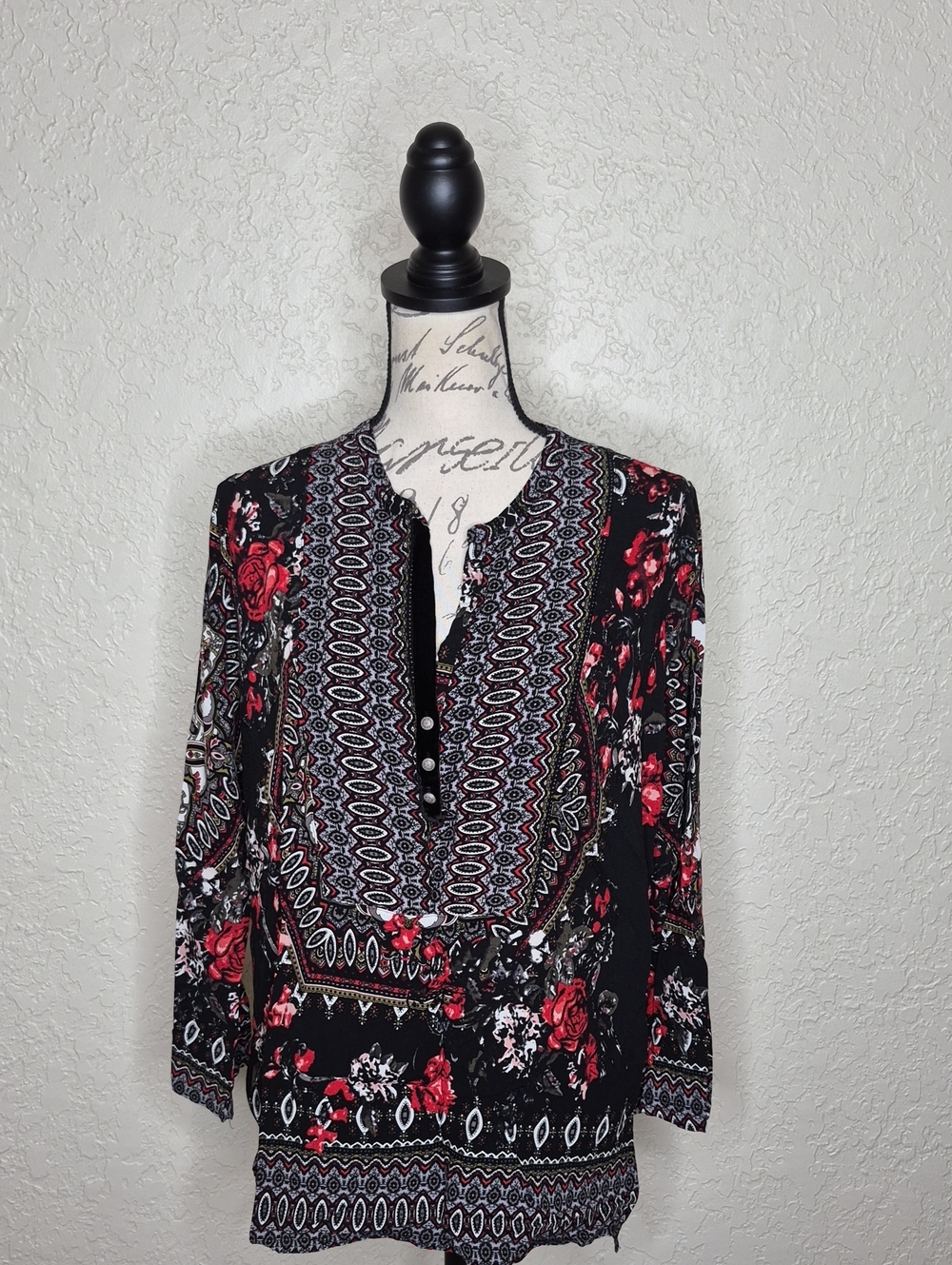 Colleen‎ Lopez Multicolored Floral Top Size XL